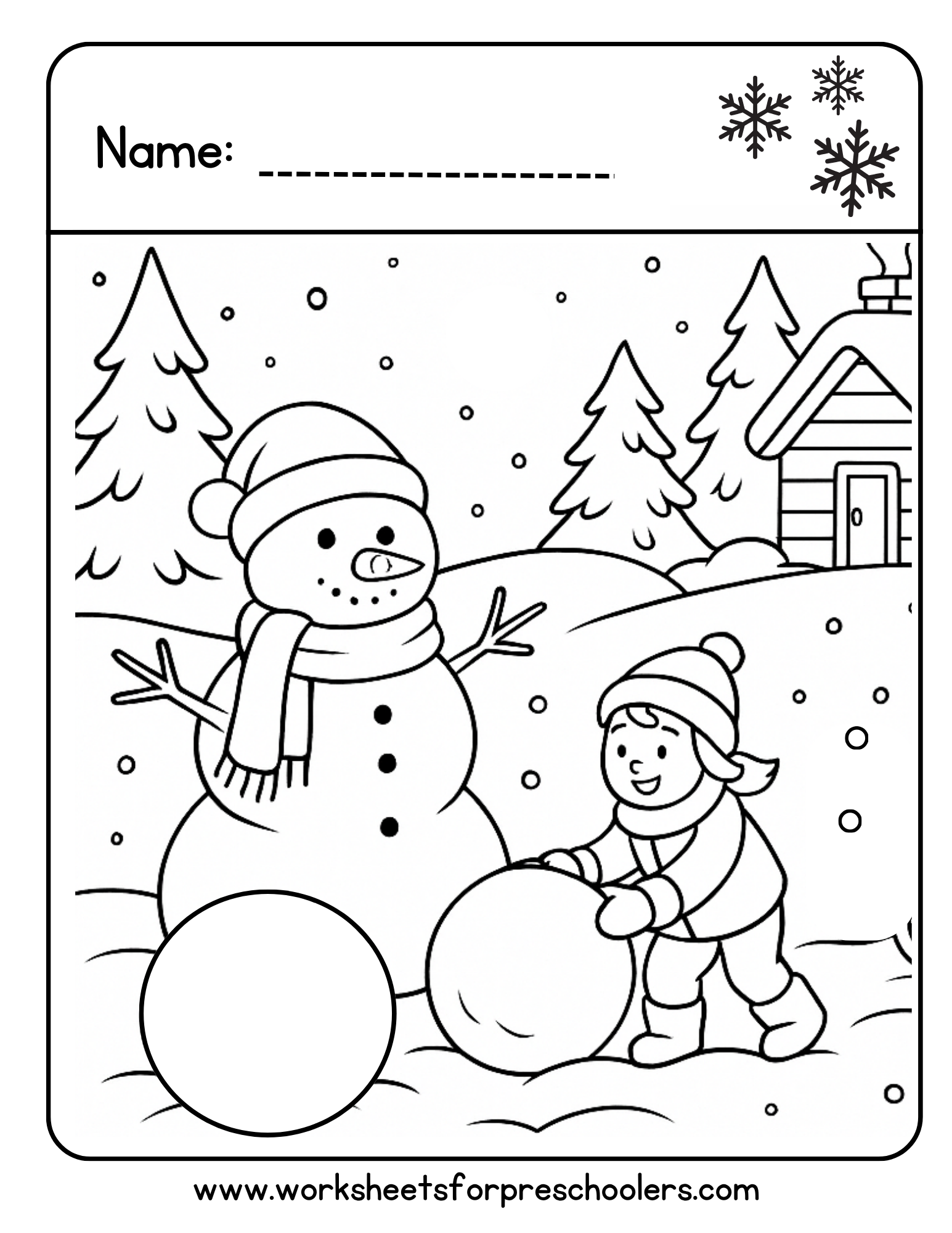 Snow Day Coloring Page