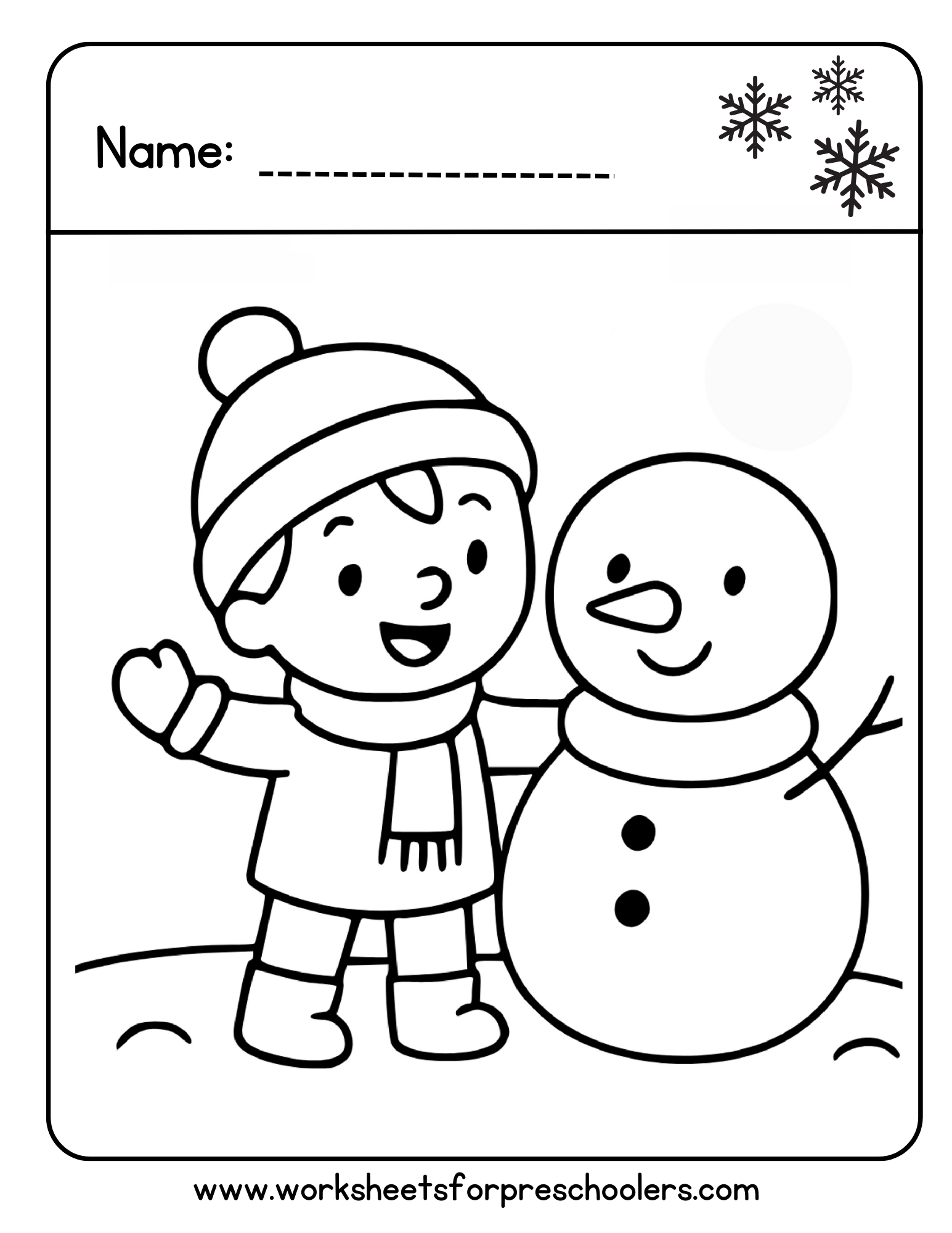 Fun Snow Day Cooring Page