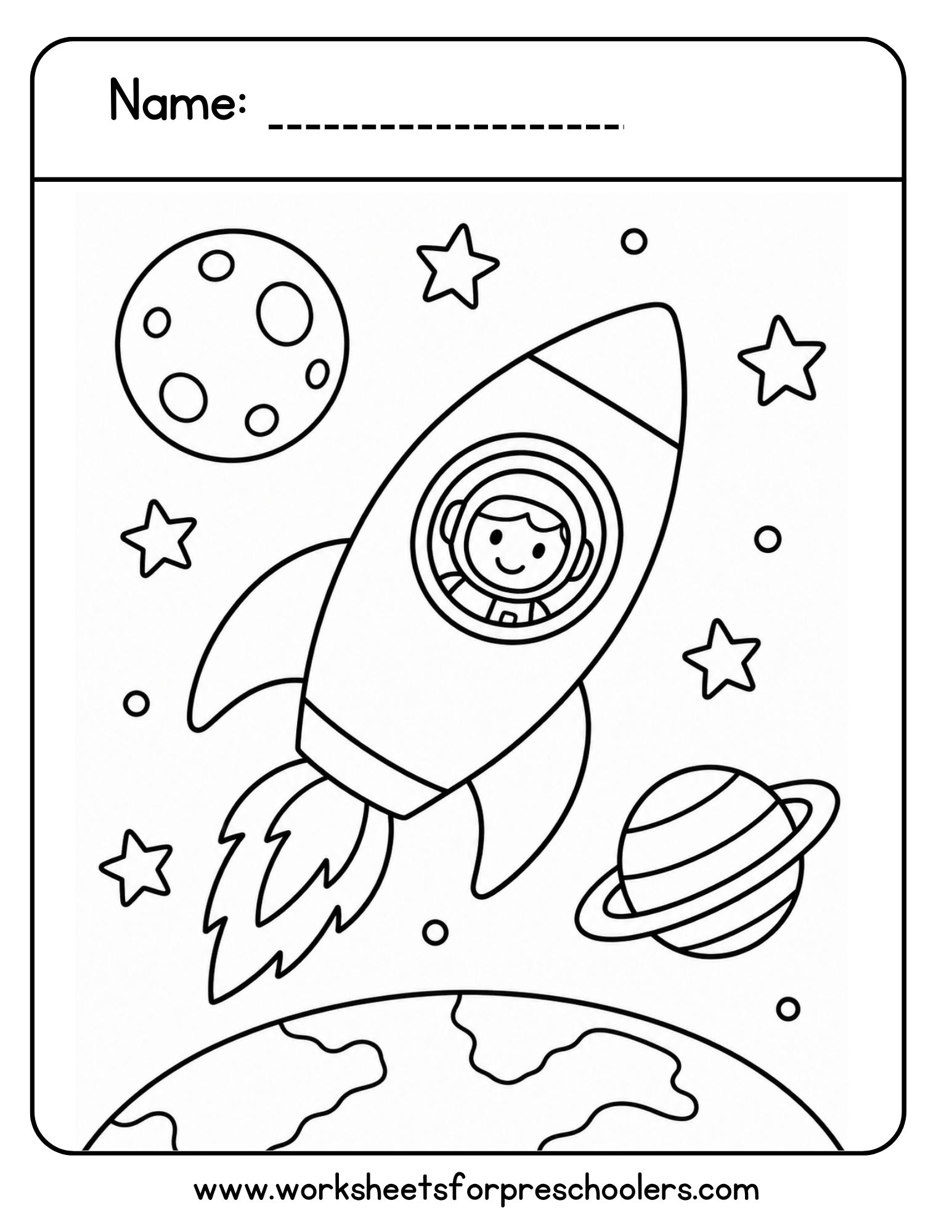 Space Coloring Page