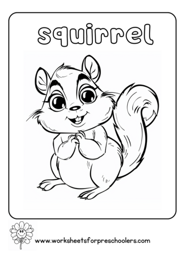 squirrel coloring page