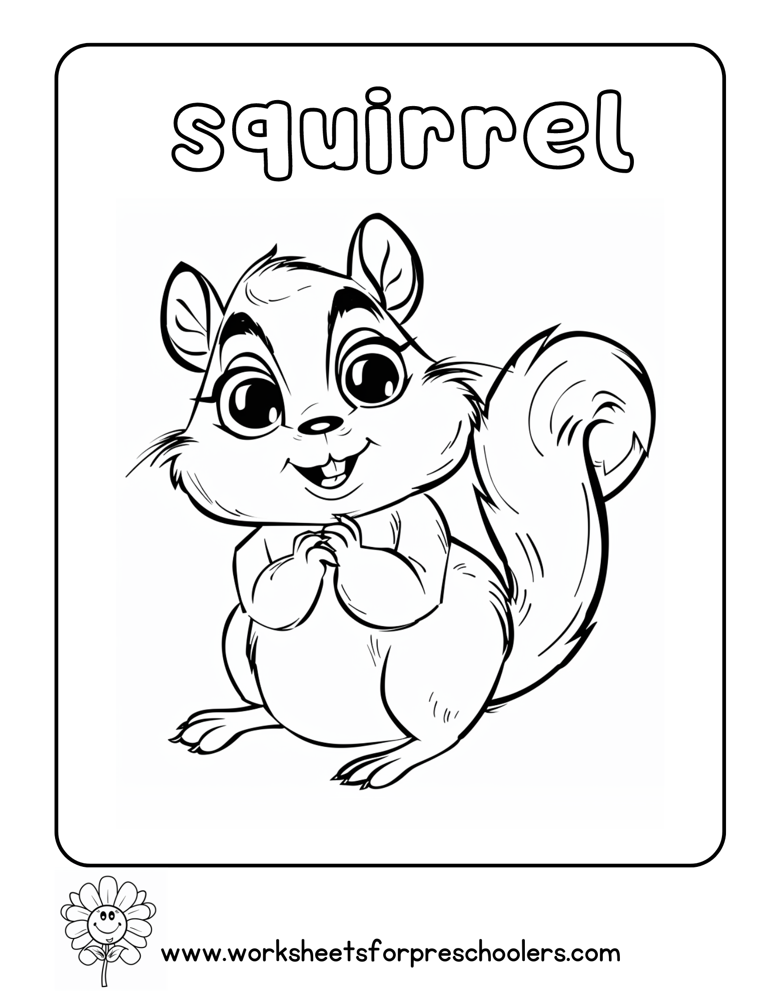Squirrel Coloring Page