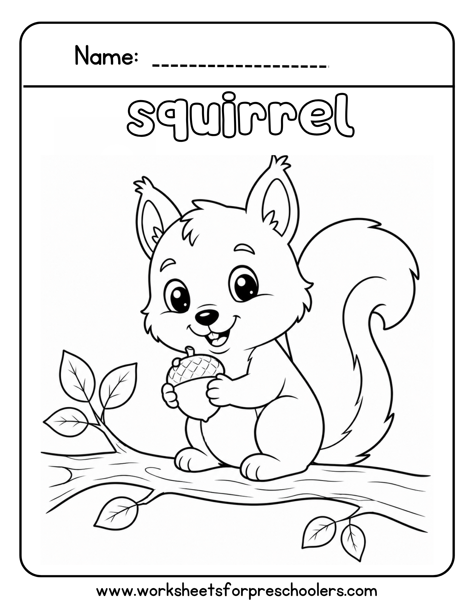 Squirrel Coloring Page