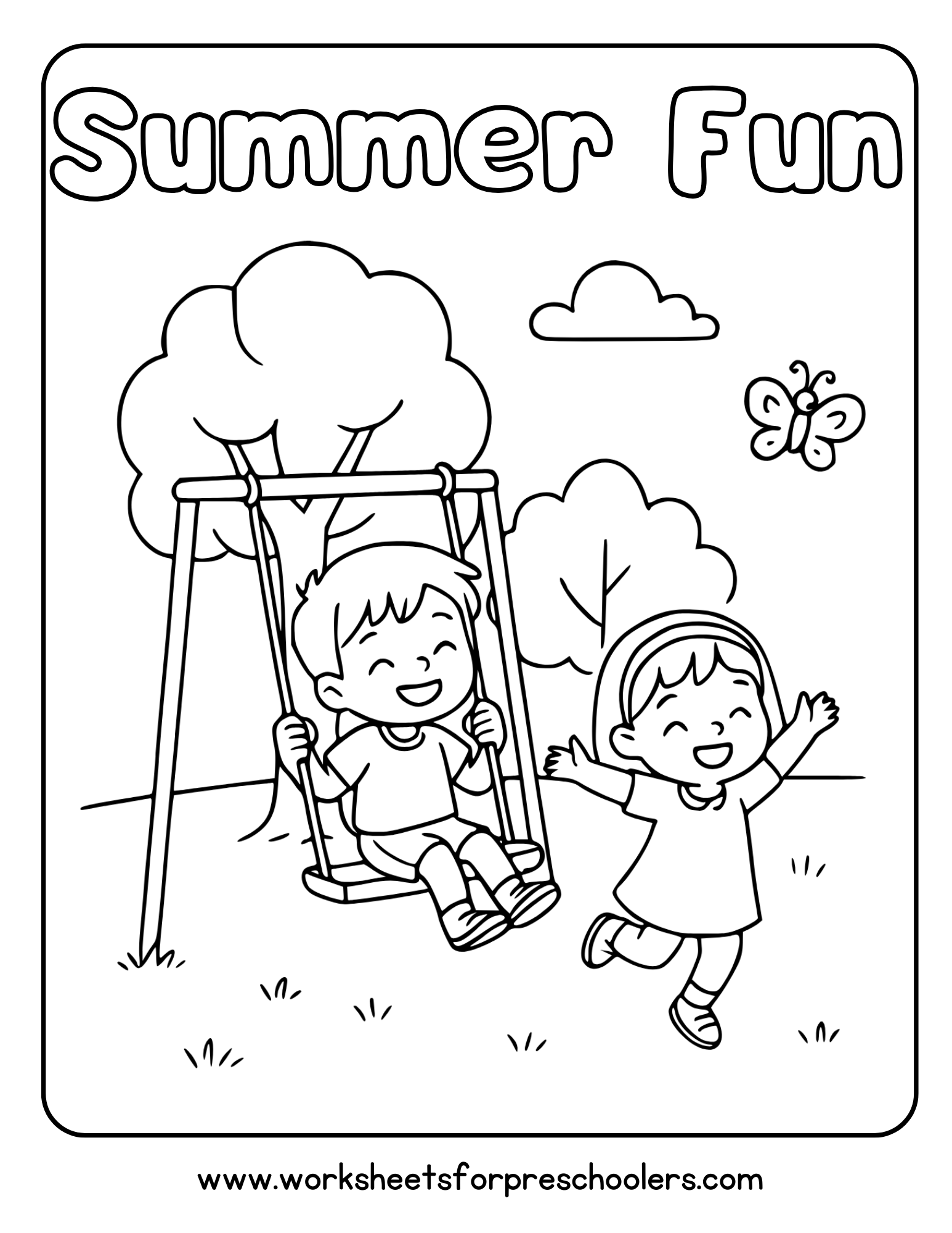 Summer Fun Coloring Page