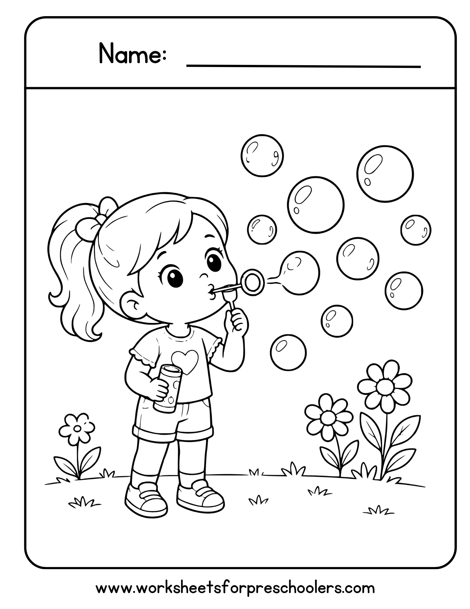 Summer Bubbles Coloring Page