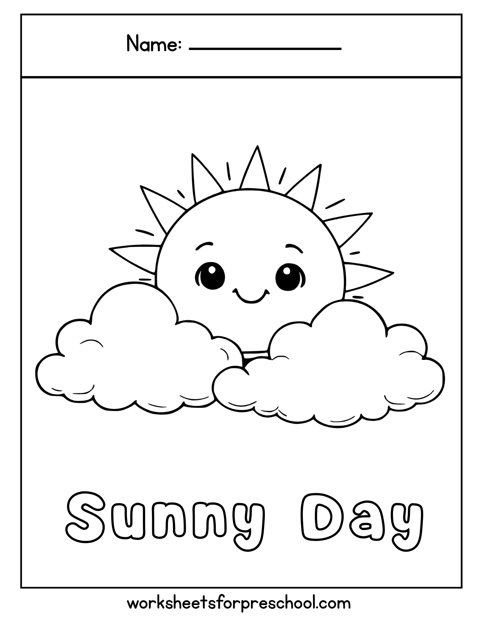 Sunny Day Coloring Page