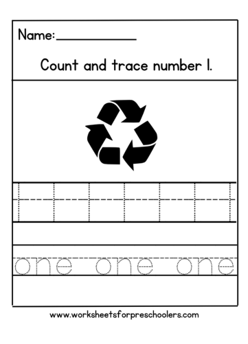 Earth Day Number 1 Math Worksheet