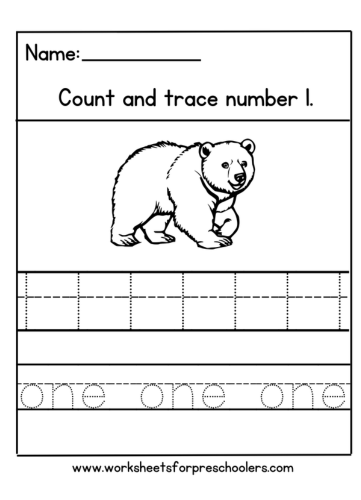 Number 1 Math Worksheet