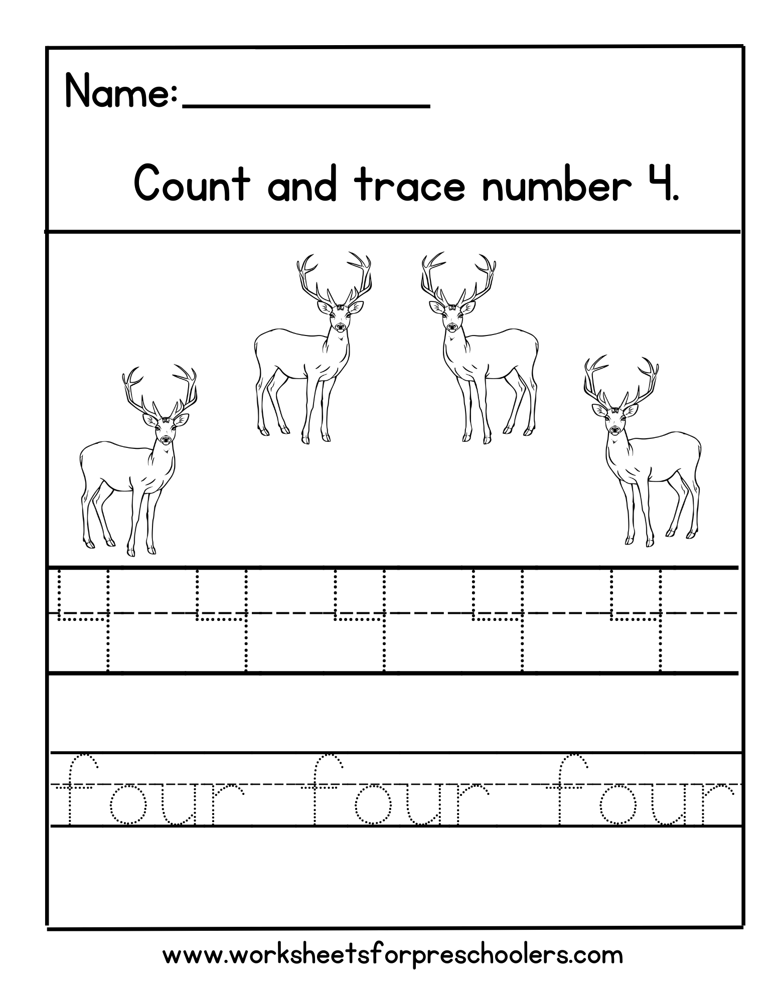  Number 4 Math Worksheet