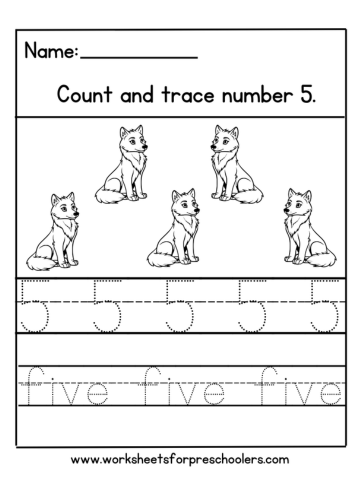 Number 5 Math Worksheet
