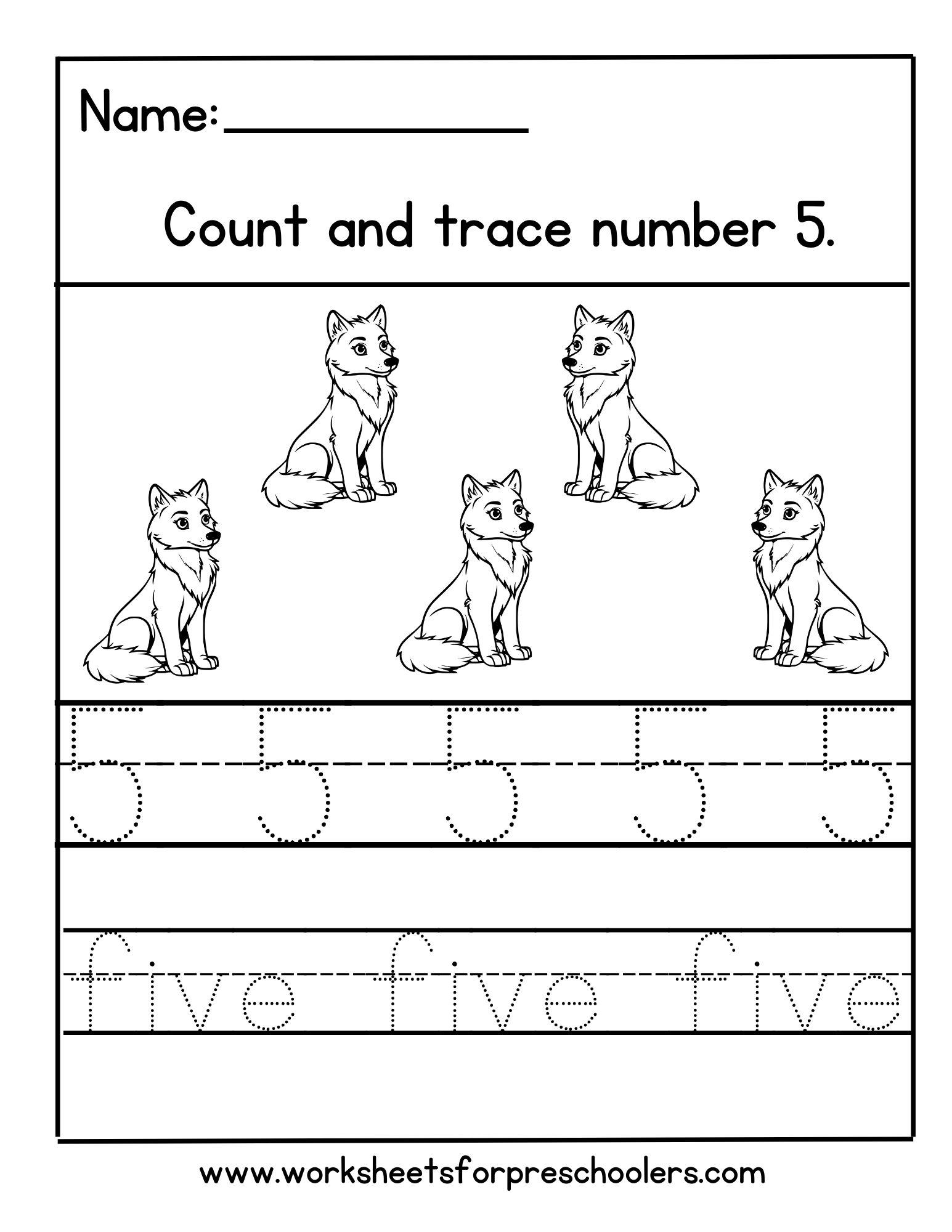 Number 5 Math Workshee Number 5 Math Workshee