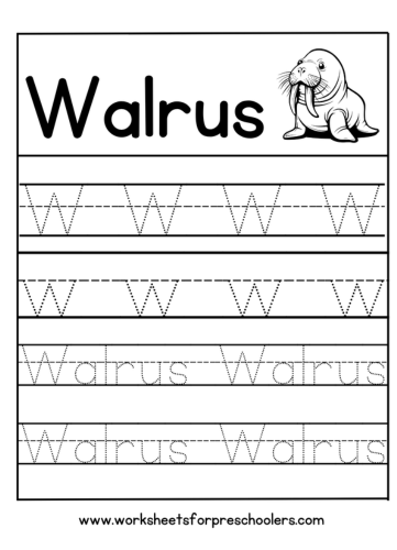 W for Walrus Worksheet