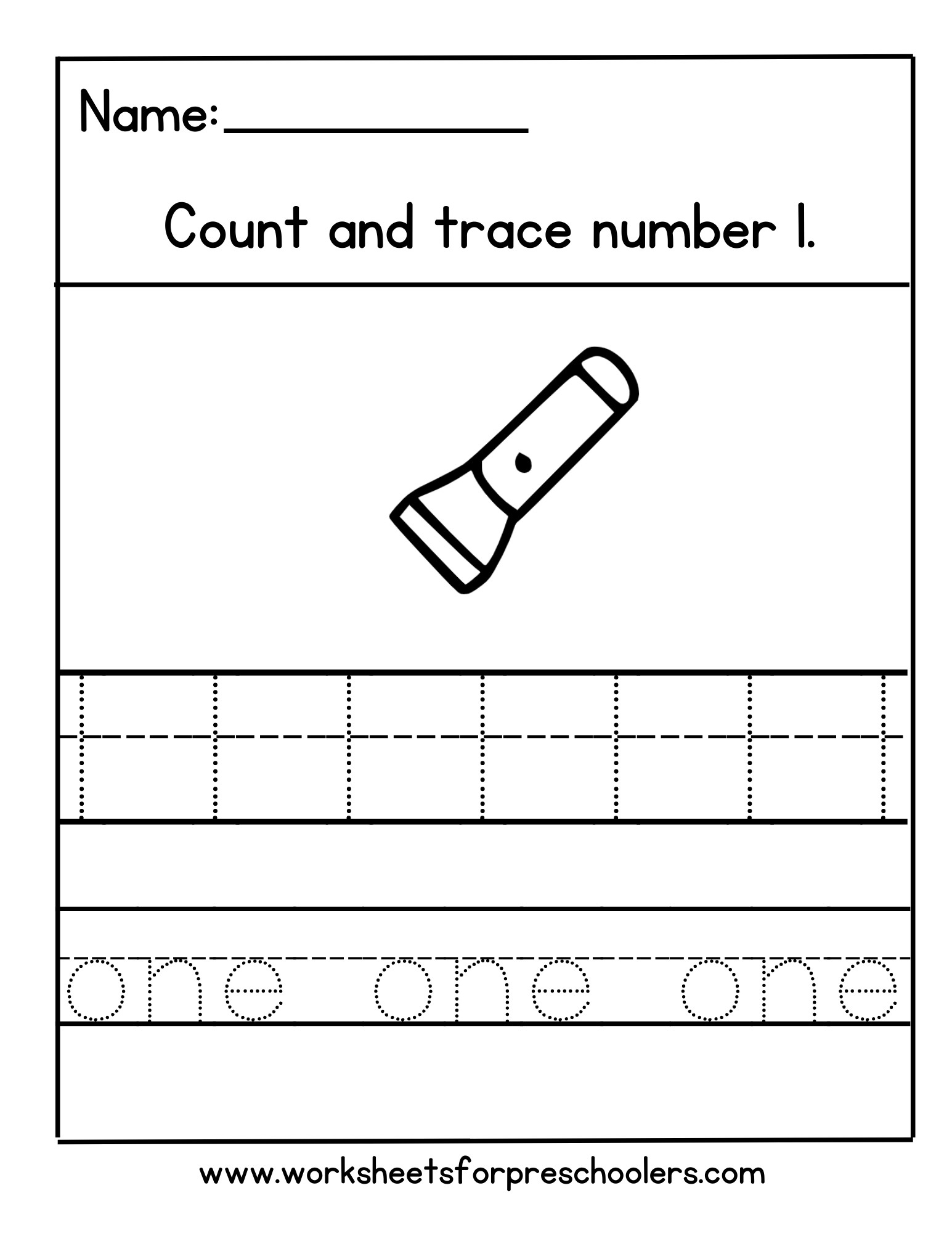 Number 1 Math Worksheet Number 1 Math Worksheet