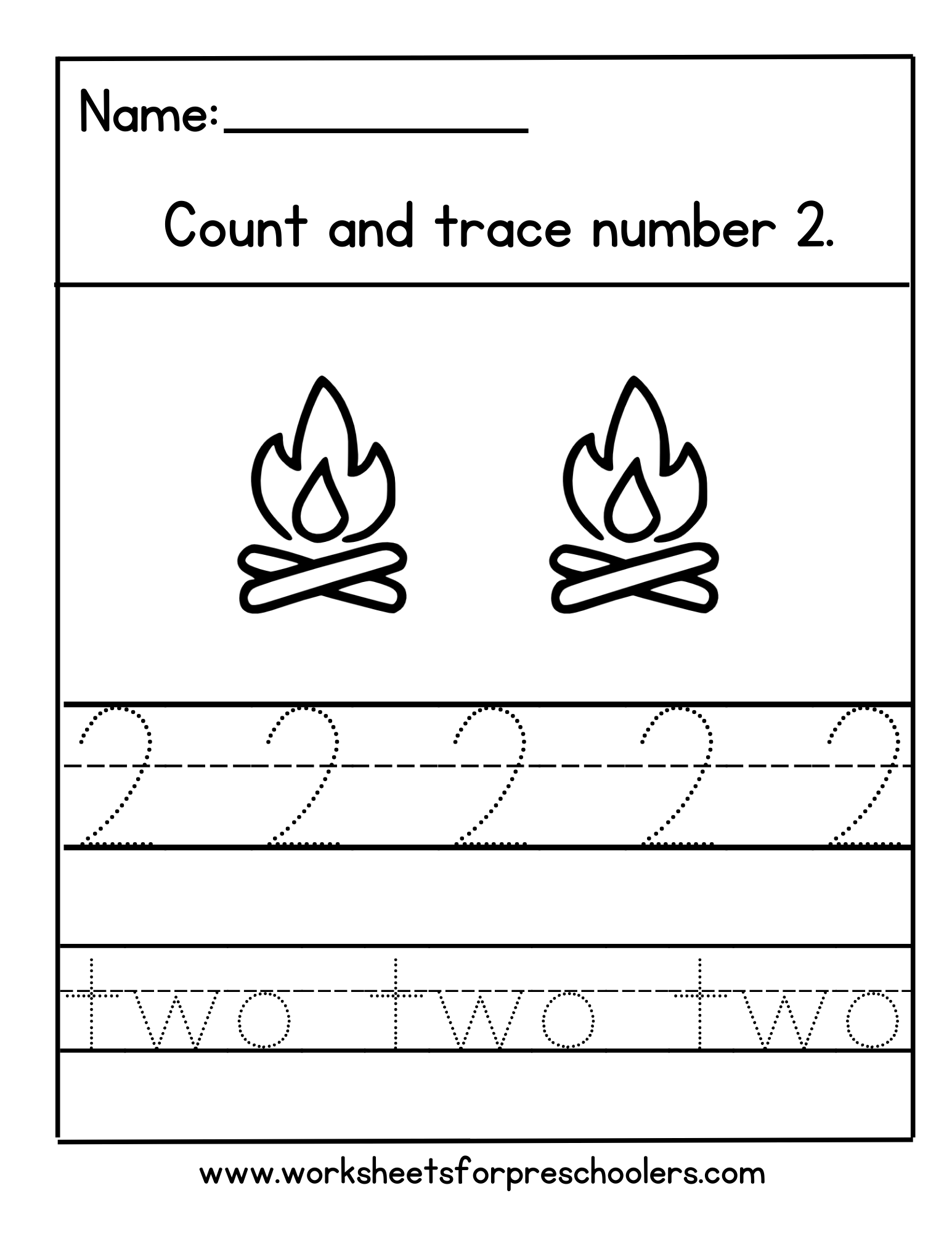 Number 2 Math Worksheet Number 2 Math Worksheet