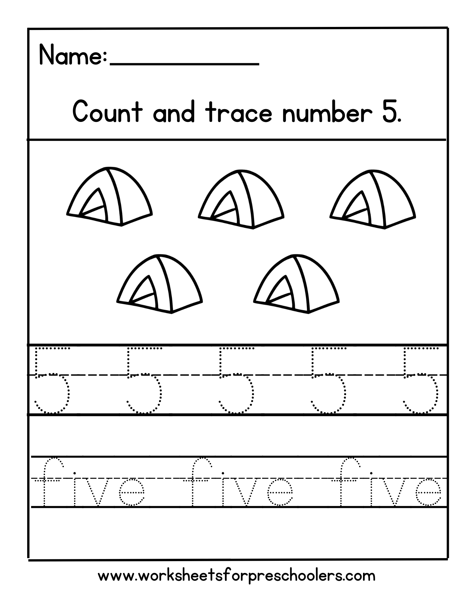 Number 5 Math Worksheet Number 5 Math Worksheet
