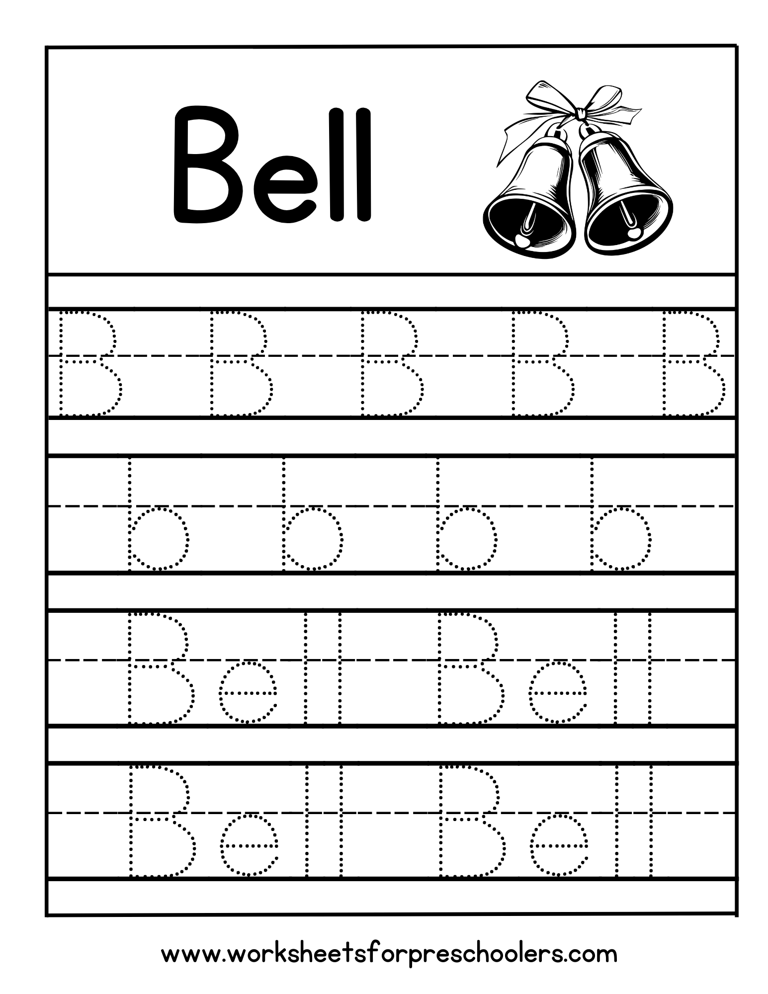 Letter B for Bell Worksheet