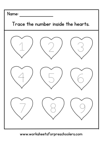Valentine Tracing Worksheet