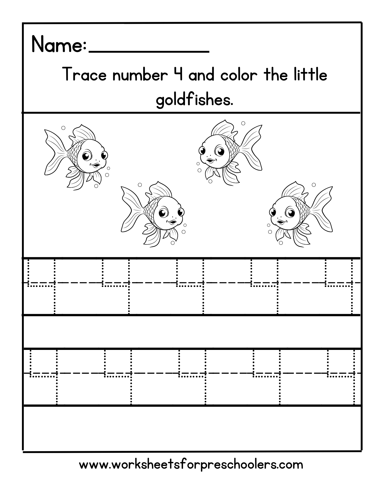 Number 4 Math Worksheet Number 4 Math Worksheet