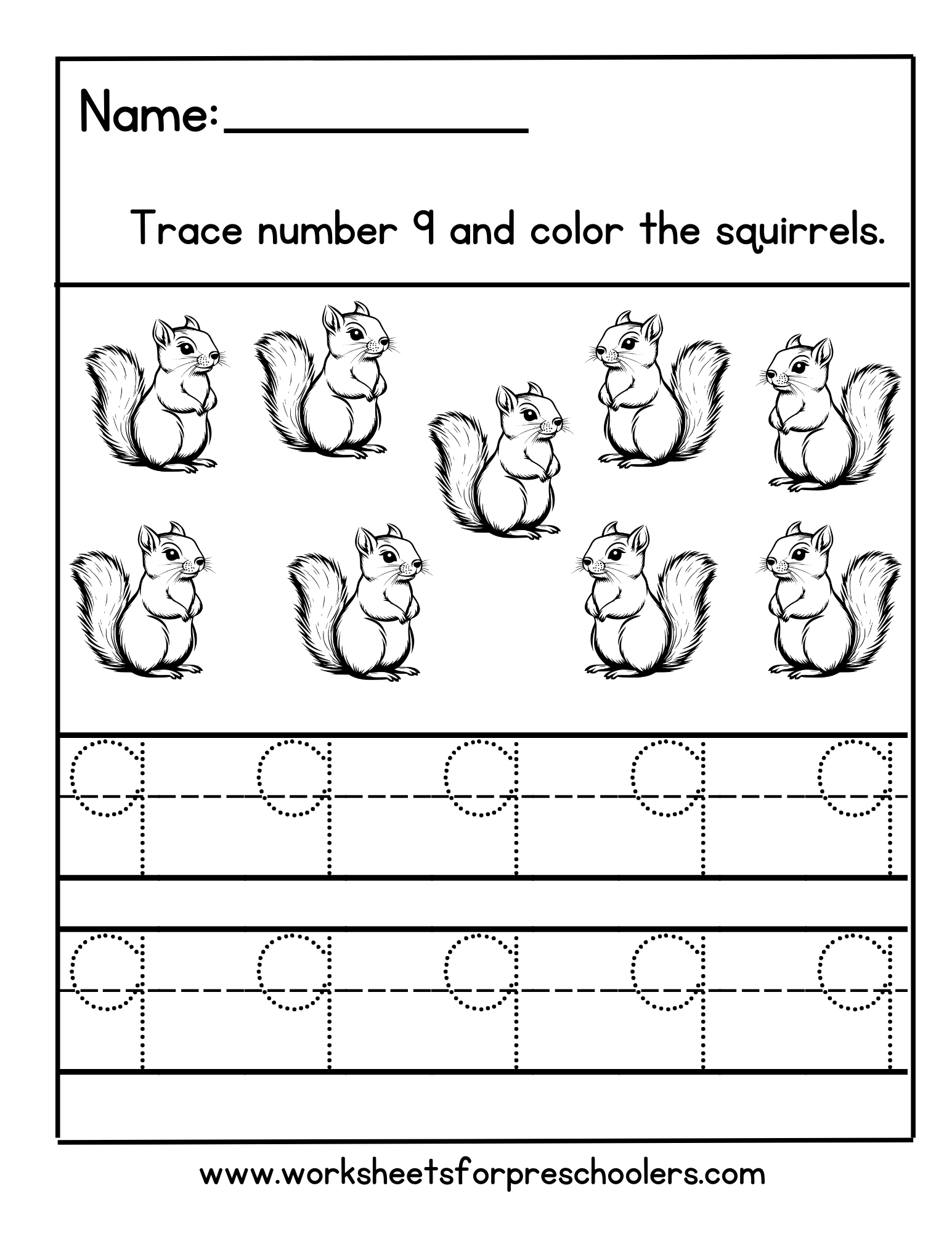 Tracing Number 9