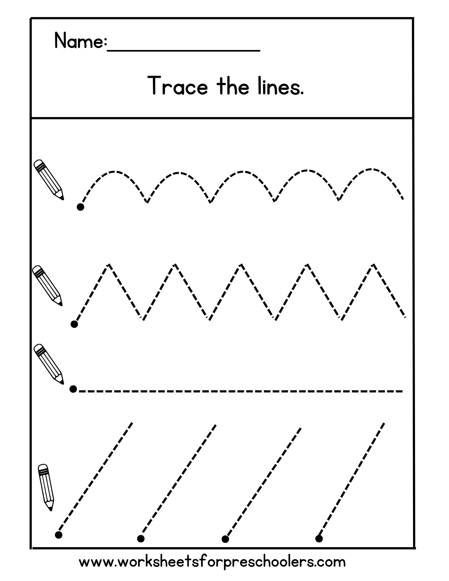 Tracing Lines Worksheet Tracing Lines Worksheet