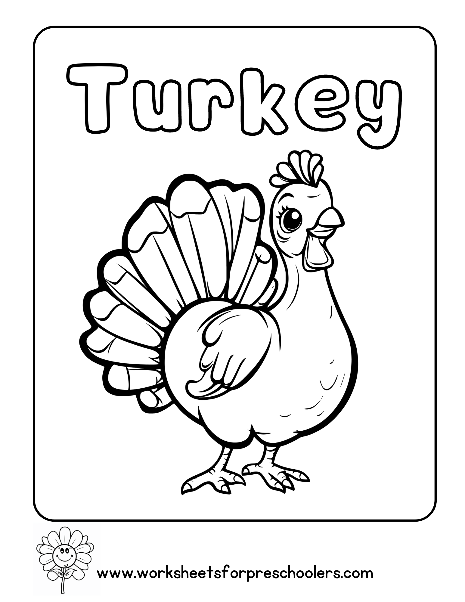 Thanksgiving Turkey Coloring Page