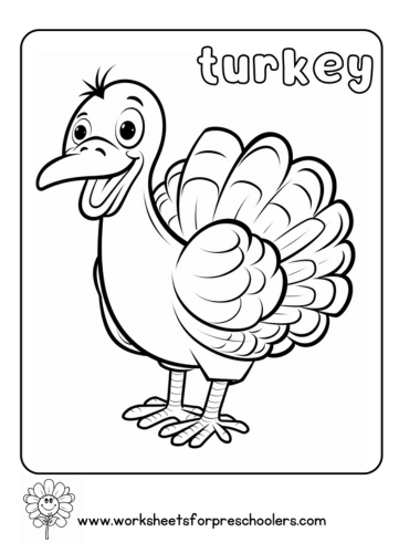 Turkey Coloring Page Preschool