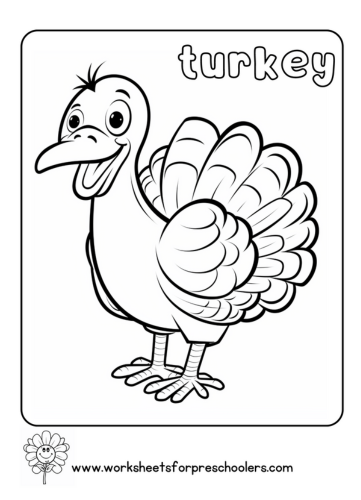 Turkey Coloring Page Preschool