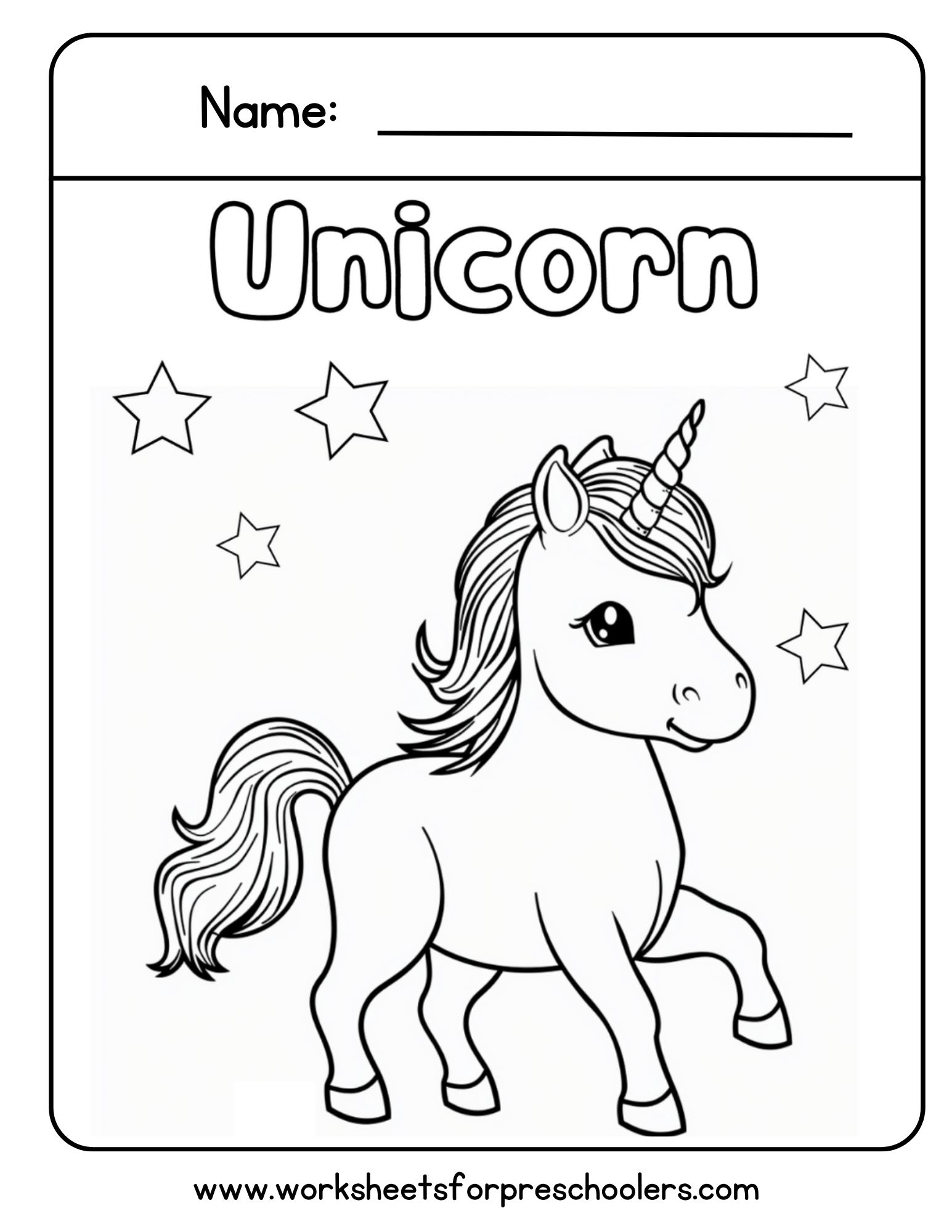 Unicorn Coloring Page