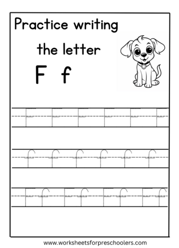 Tracing Uppercase and Lowercase Letter F Worksheet