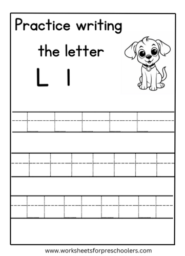 Tracing Uppercase and Lowercase Letter L Worksheet