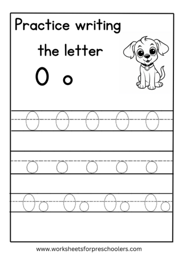 Tracing Uppercase and Lowercase Letter O Worksheet