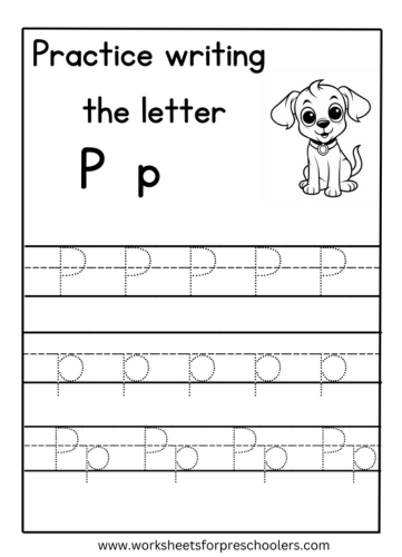 Tracing Uppercase and Lowercase Letter P Worksheet
