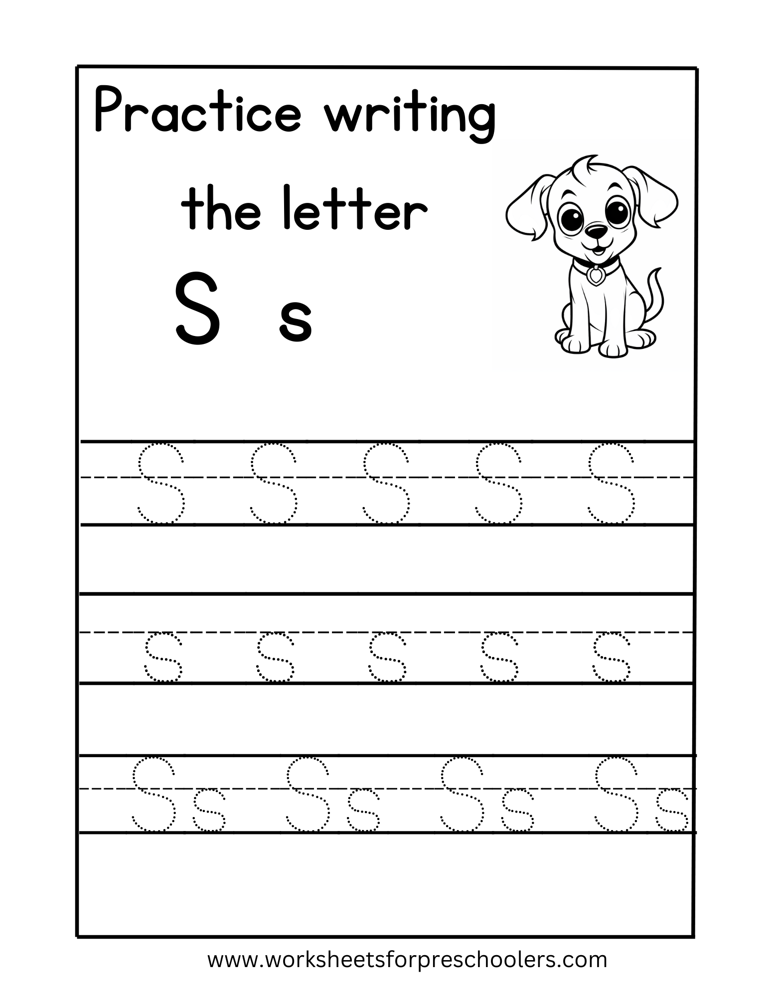 Tracing Uppercase and Lowercase Letter S Worksheet Tracing Uppercase and Lowercase Letter S Worksheet