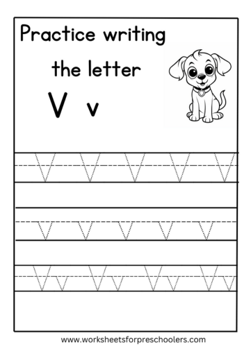 Tracing Uppercase and Lowercase Letter YV Worksheet