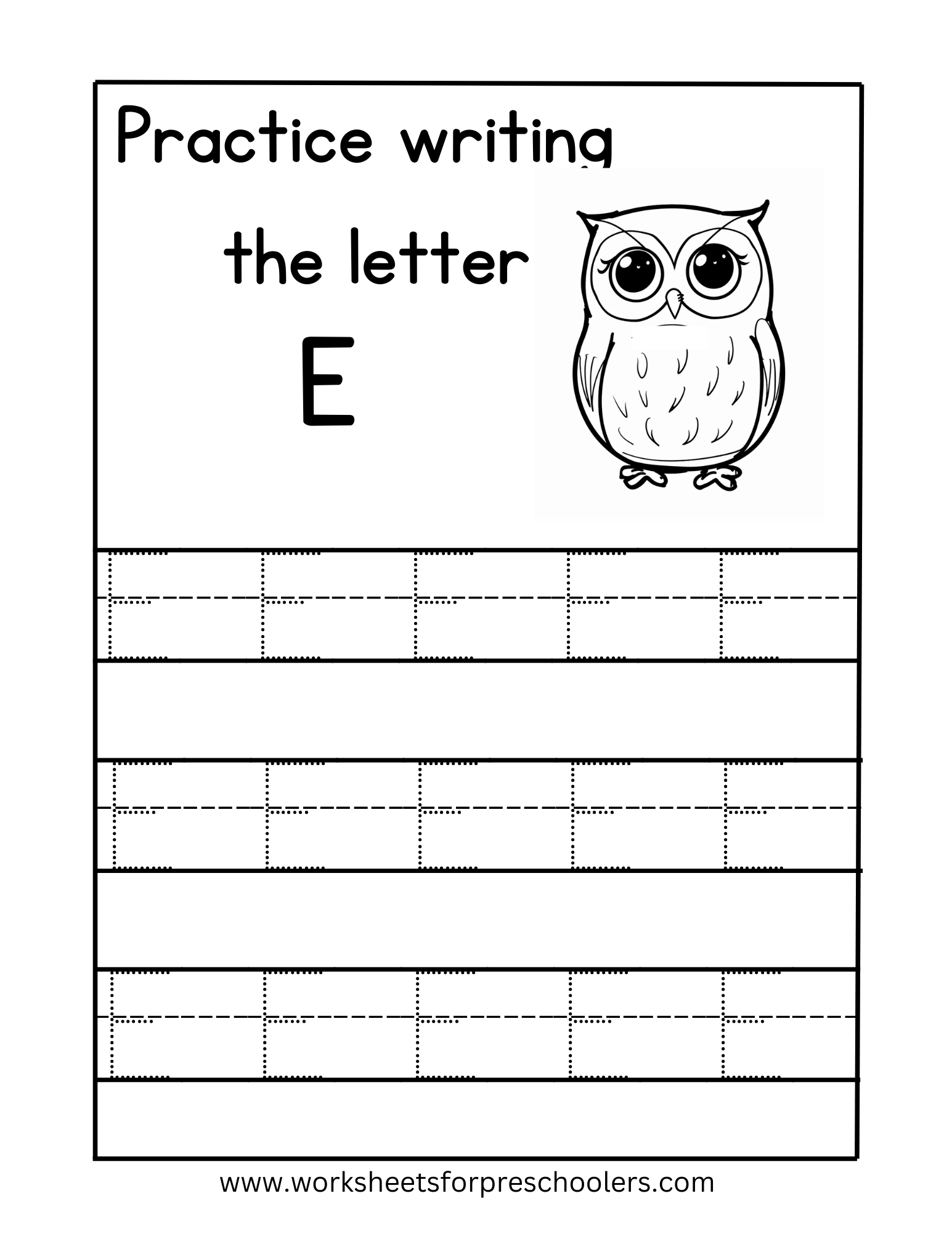 Letter E Tracing Worksheets for Preschool Letter E Tracing Worksheets for Preschool