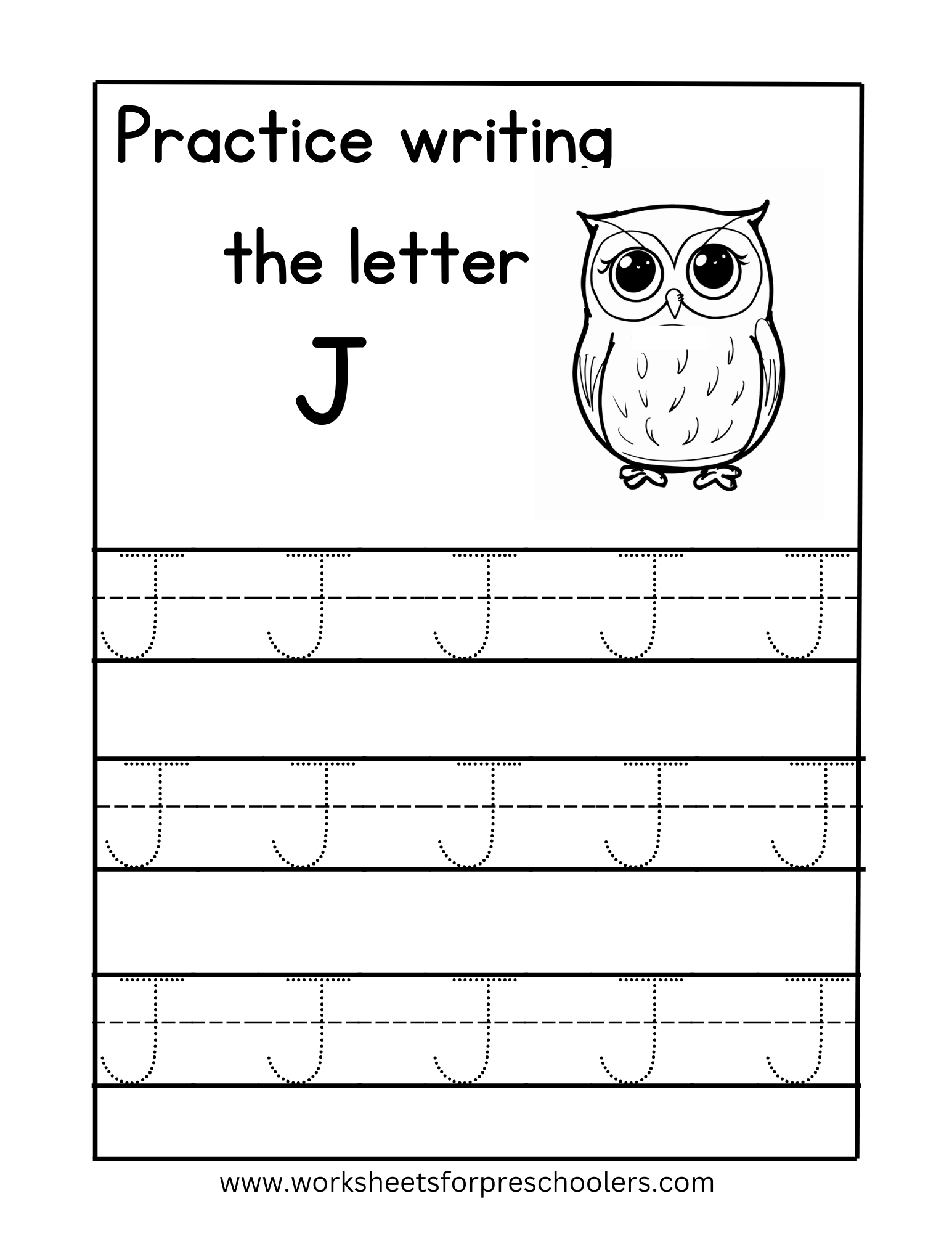 letter J tracing worksheets for preschool letter J tracing worksheets for preschool