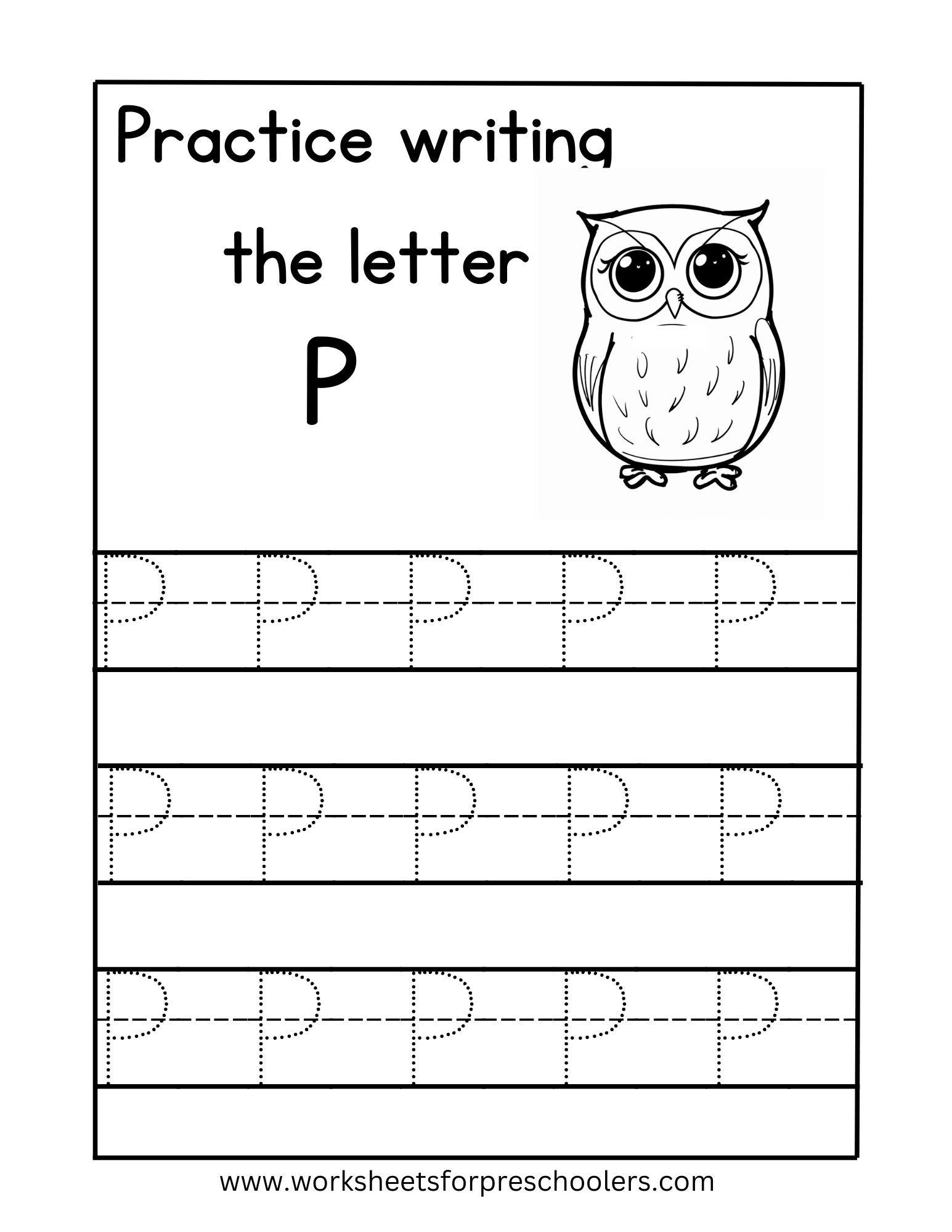 Letter P Tracing Worksheets for Preschool Letter P Tracing Worksheets for Preschool