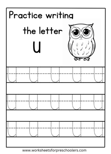 Letter U Tracing Worksheets for Preschool Letter U Tracing Worksheets for Preschool
