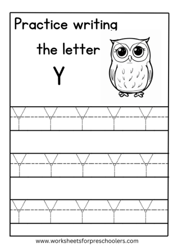 Letter Y Tracing Worksheets for Preschool Letter Y Tracing Worksheets for Preschool