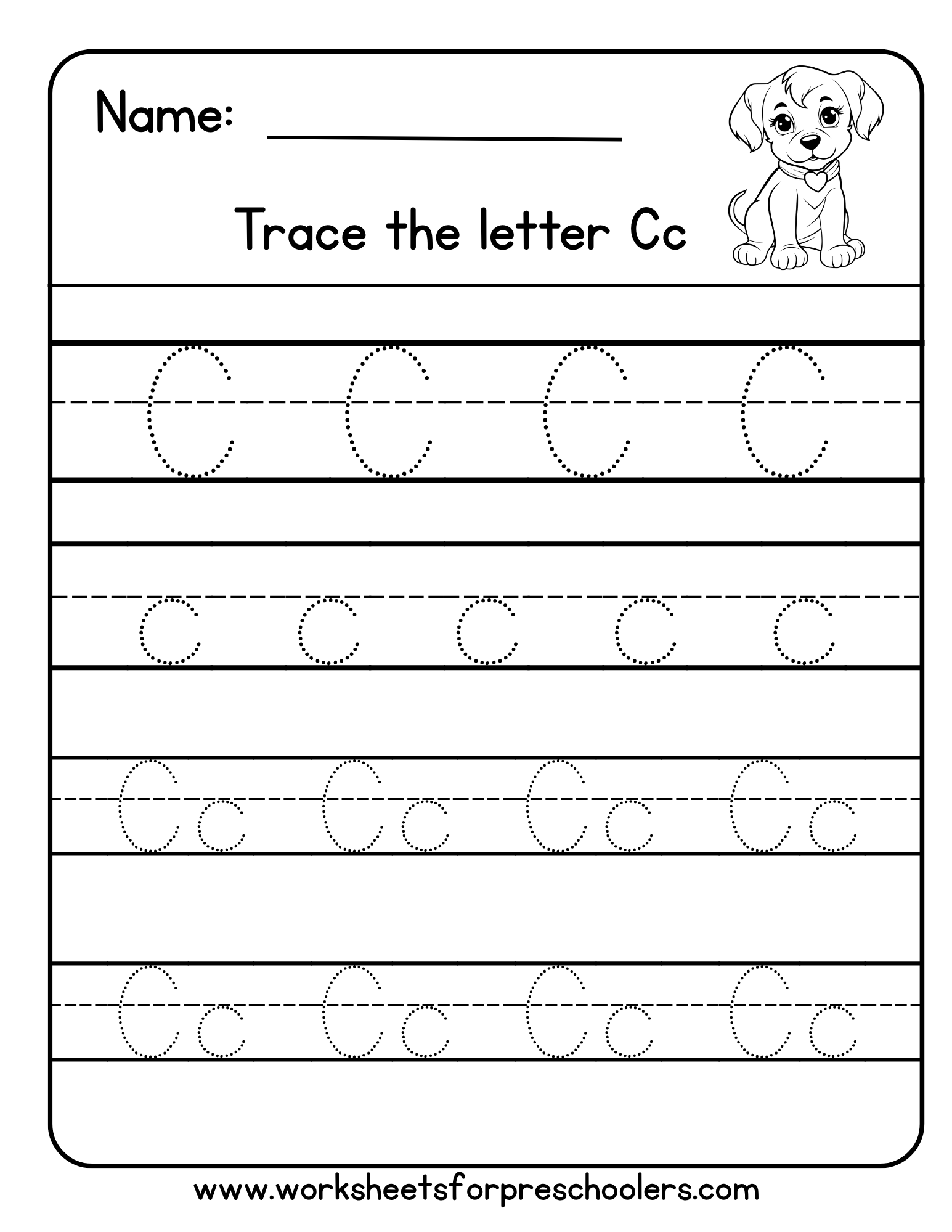Letter C Tracing Worksheet