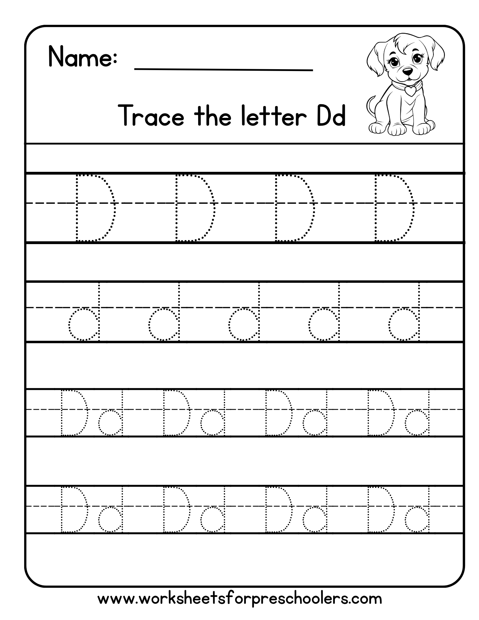 Letter D Tracing Worksheet