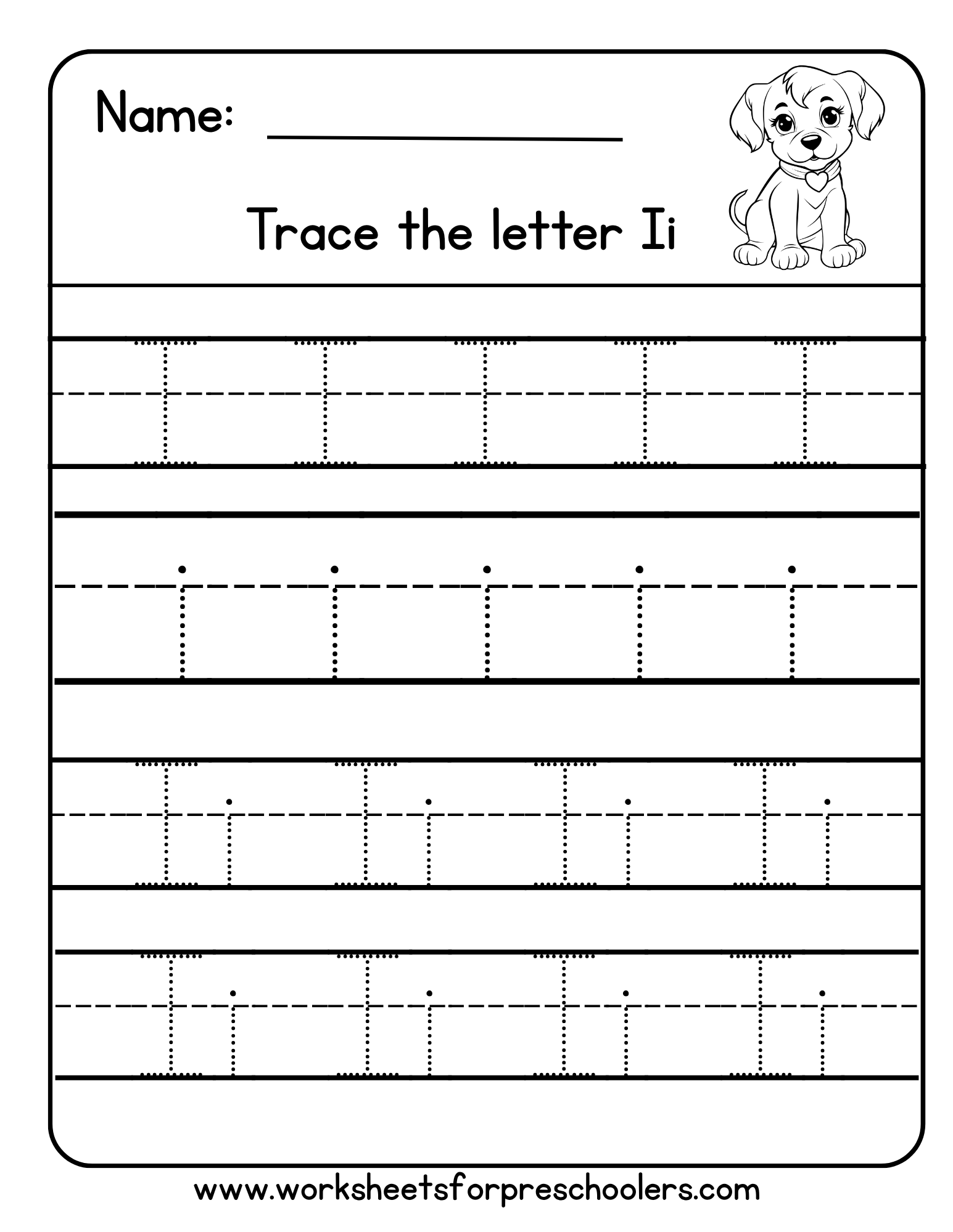 Letter H Tracing Worksheet