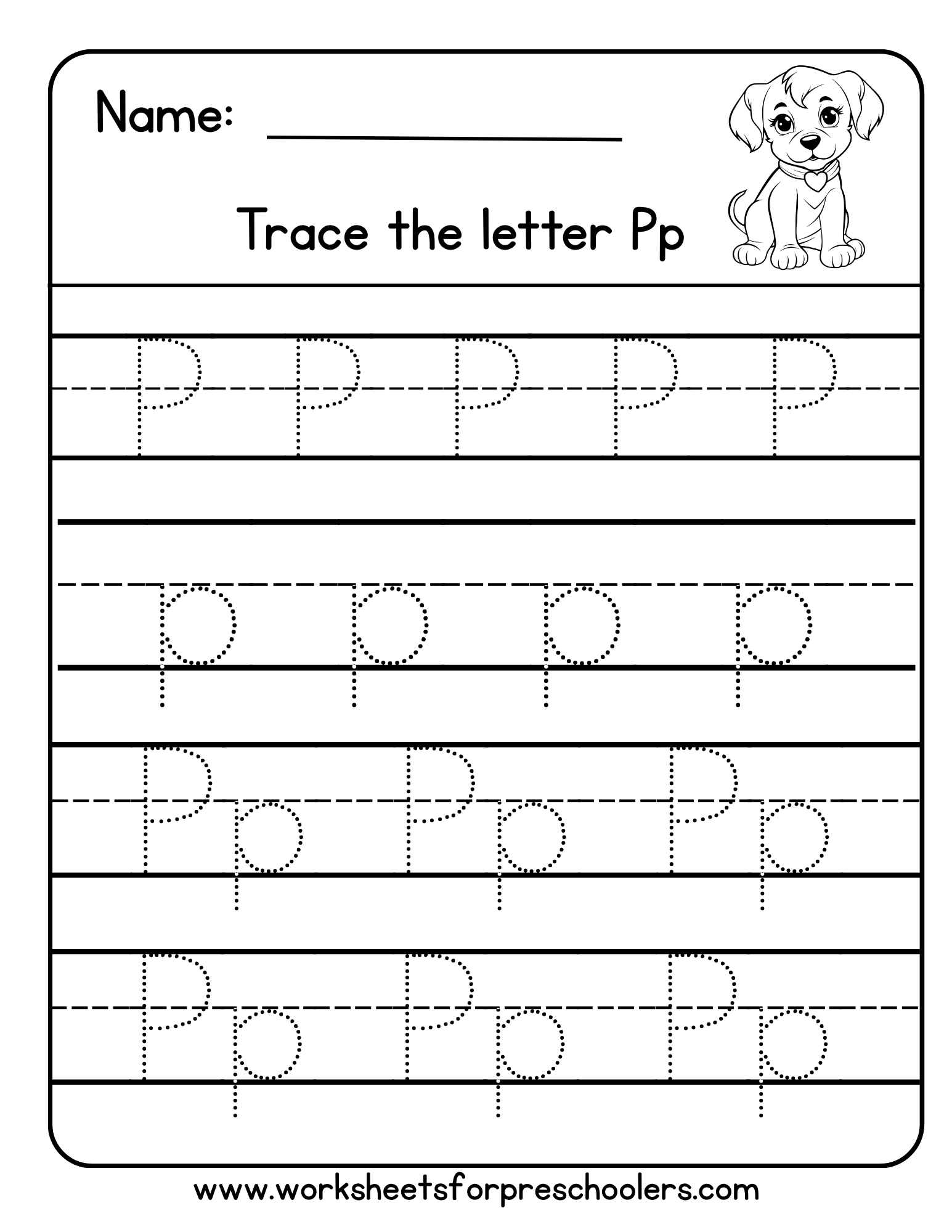 Letter P Tracing Worksheet