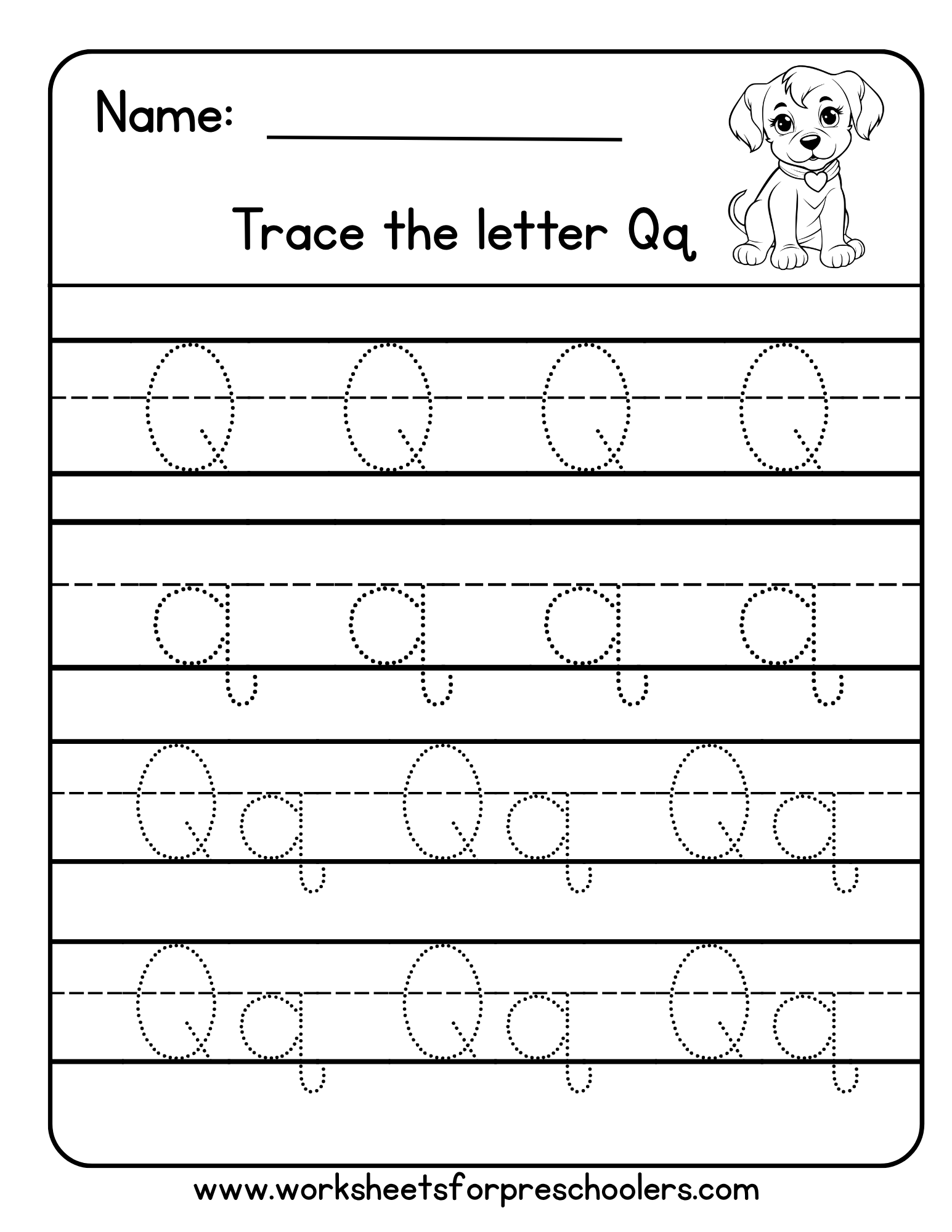 Letter Q Tracing Worksheet