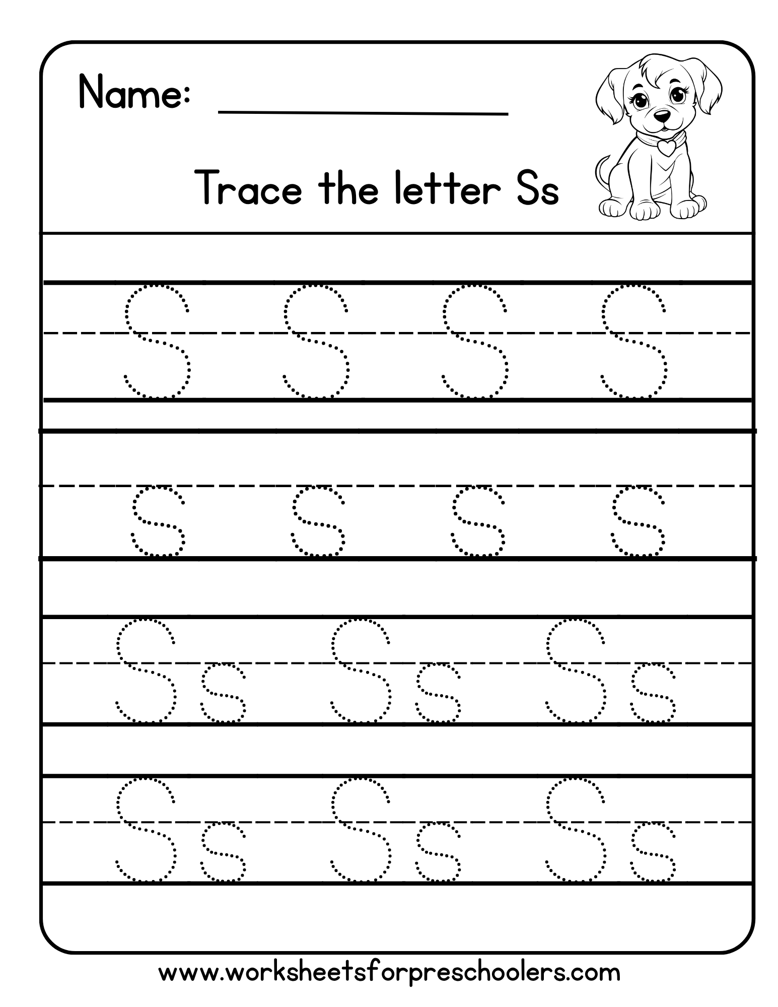 Trace the Letter S Worksheet