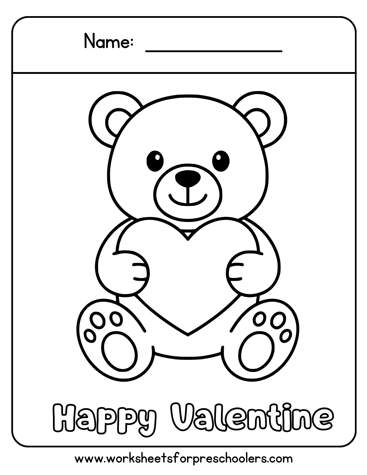 Valentine Coloring Page