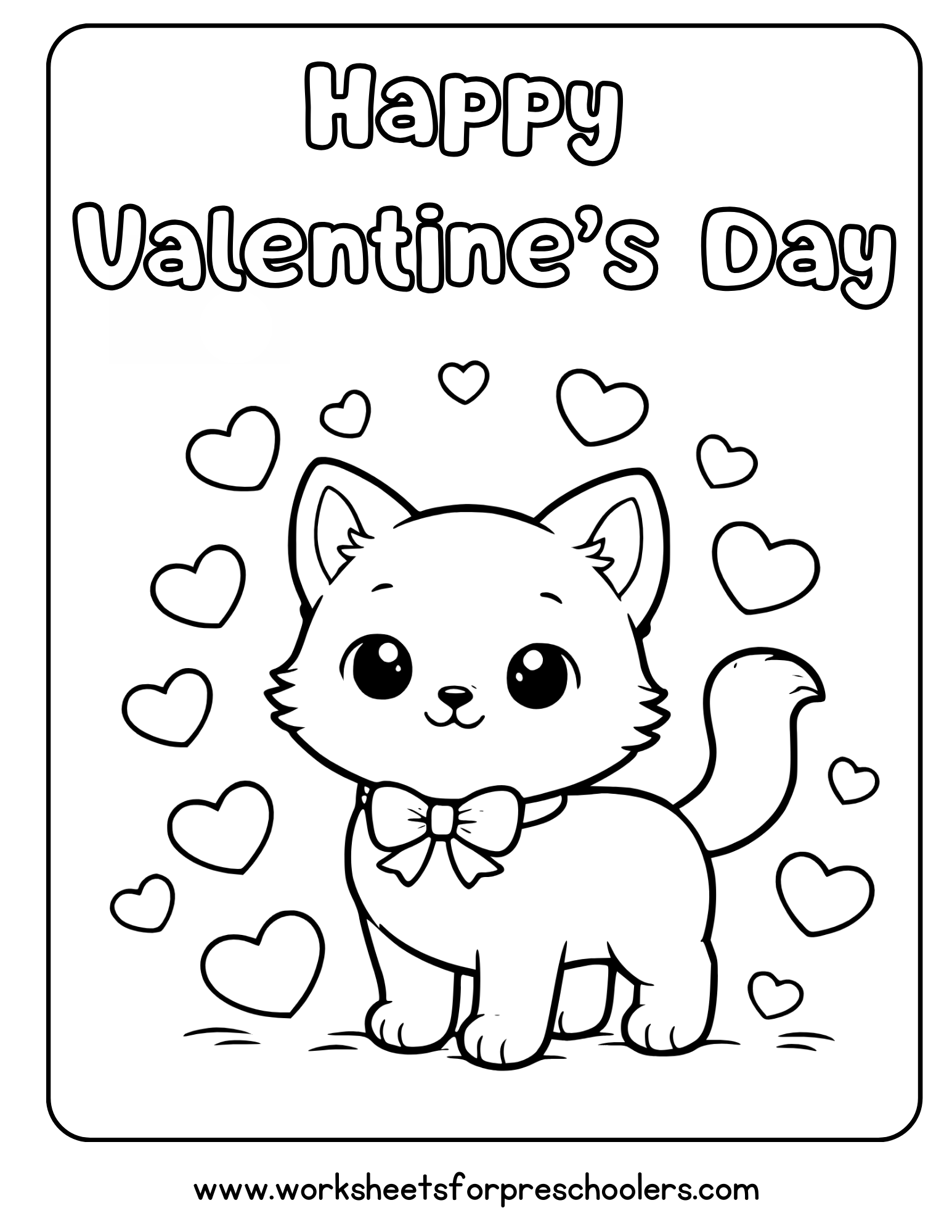 Happy Valentine Coloring Page