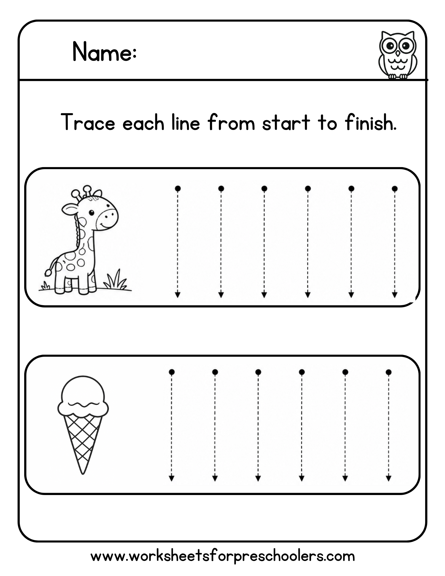 Vertical Line Tracing Worksheet Vertical Line Tracing Worksheet