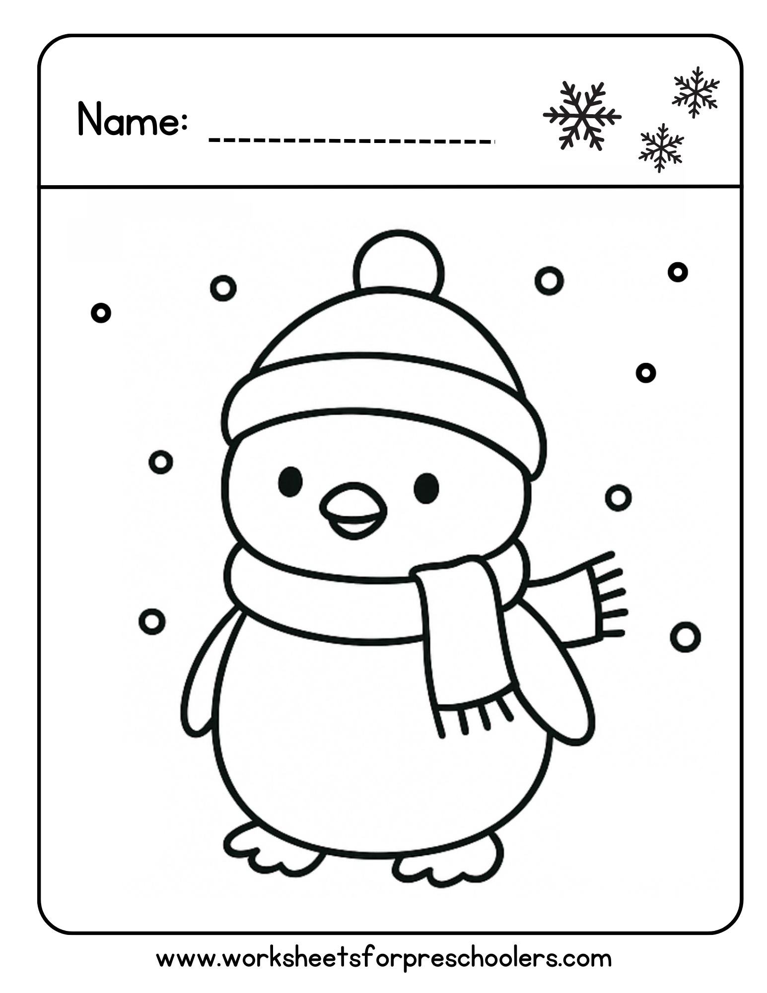 Winter Snowman Coloring Page