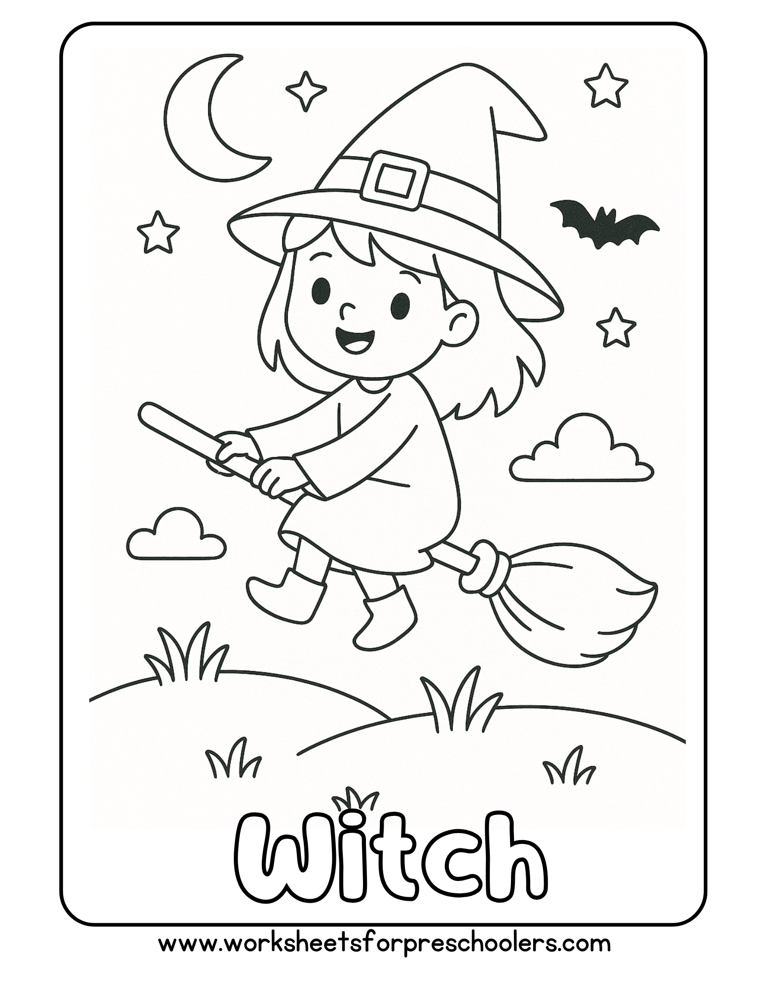 Little Witch Coloring Page Little Witch Coloring Page