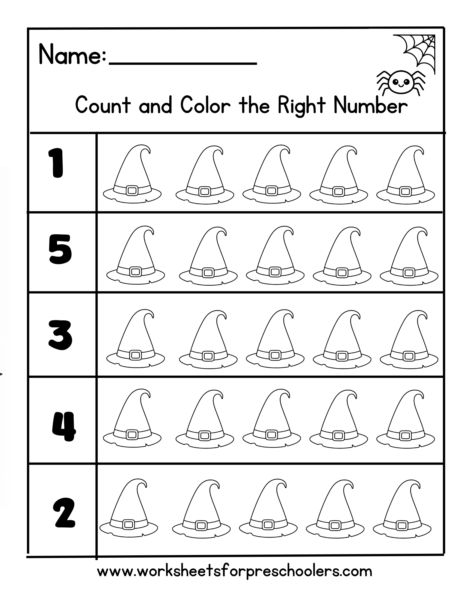 Halloween Counting Worksheet
